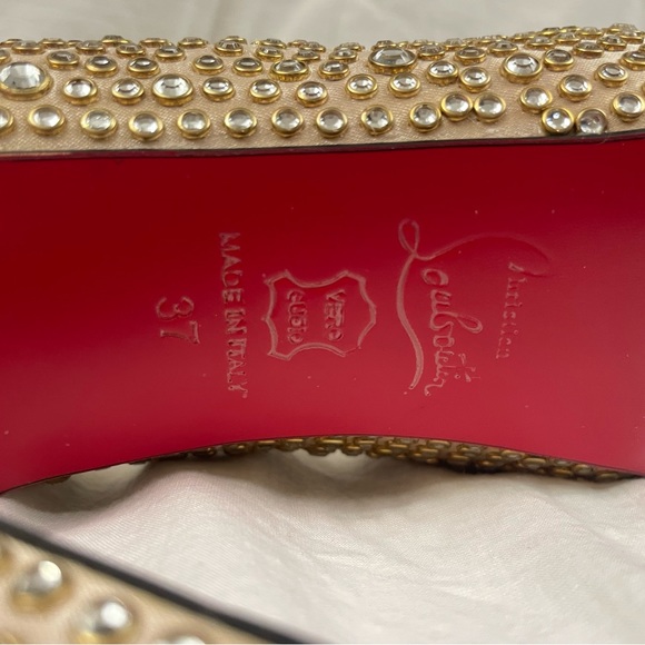 Gold CL “red bottom” shoes - Picture 10 of 12